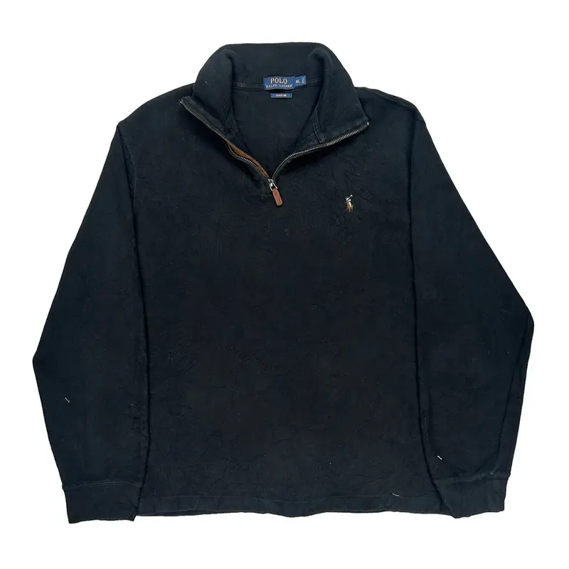 Polo By Ralph Lauren 1/4 Zip - XL Black Cotton
