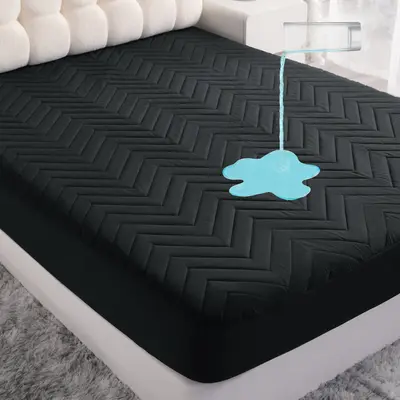 NTBAY Waterproof Mattress Protector, 100% Waterproof Fitted Sheet, Quilted Fitted Mattress Cover - Machine Washable - Soft An...