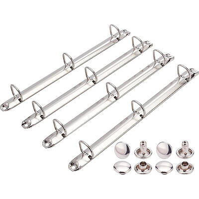 BENECREAT 4Pack Stainless Steel A4 Notebook 3-Ring Binder Mechanism