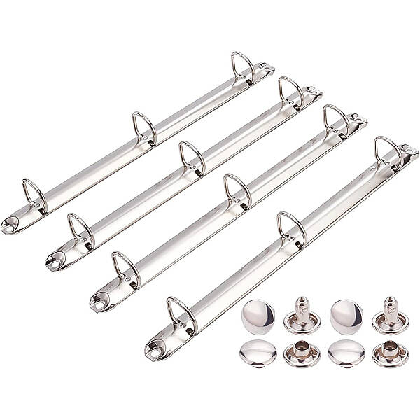BENECREAT 4Pack Stainless Steel A4 Notebook 3-Ring Binder Mechanism