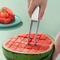 Stainless Steel Watermelon Cutter, 1 Count Watermelon Cutting Slicer, Fruit Cutter, Kitchen Gadgets for Home Use, Kitchen Acc...
