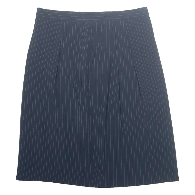 MAX MARA Womens Straight Skirt Blue Knee Length Wool Pinstripe UK 4