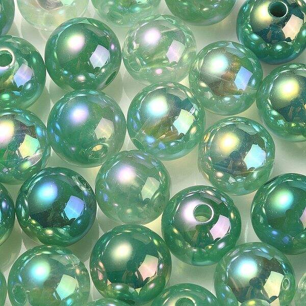 UV Plating Rainbow Iridescent Acrylic Beads