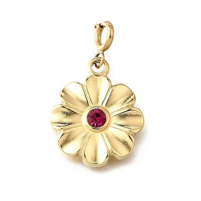 Flower 304 Stainless Steel Rhinestone Pendant Decorations