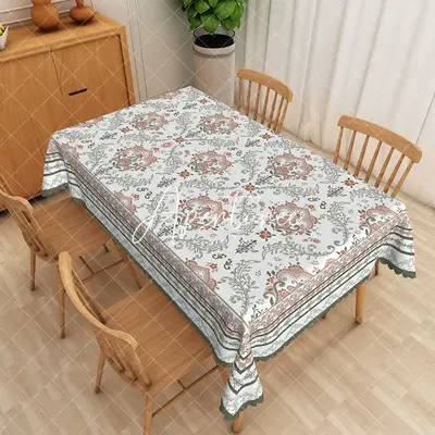 Aperturee Retro Floral Pattern Rectangle Tablecloth For Home, 52 x 70 inch, 30.82 USD, rectangle tablecloths, ZJY05010-A