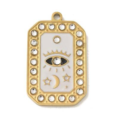 304 Stainless Steel Rhinestone Pendants