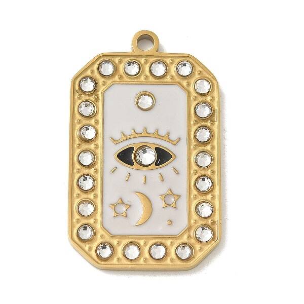 304 Stainless Steel Rhinestone Pendants