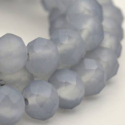 Pearl Luster Plated Faceted Rondelle Glass Beads Strands