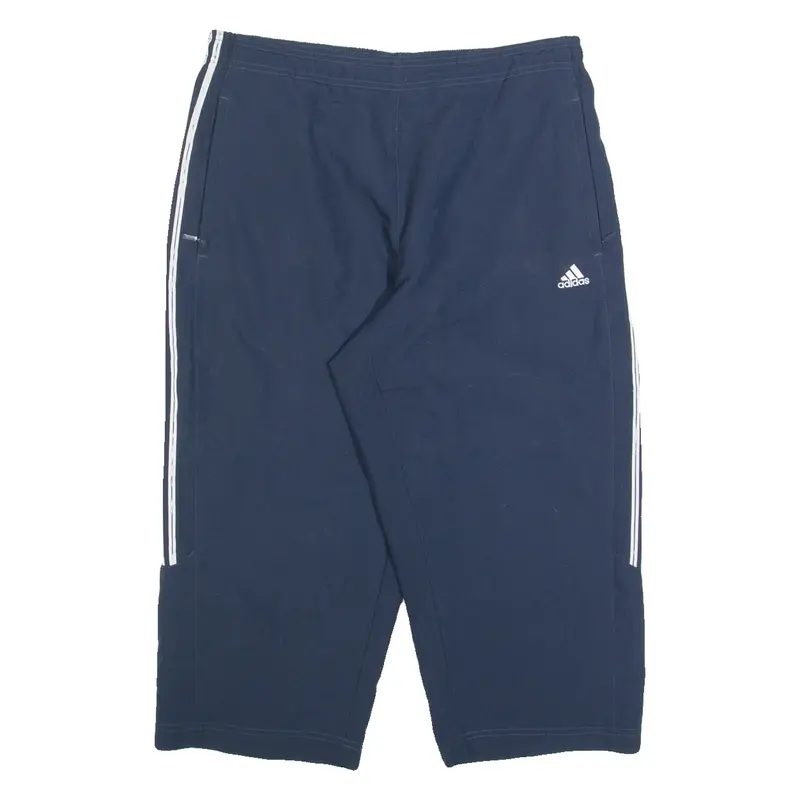 ADIDAS Cropped Womens Sweatpants Blue Straight L W32 L20