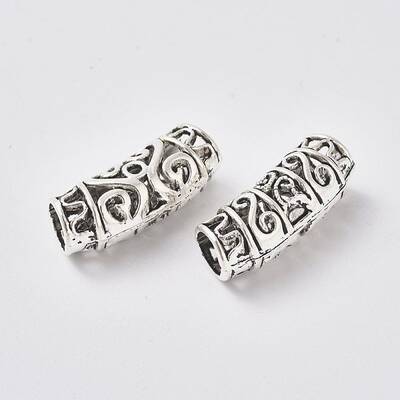 Tibetan Style Alloy Tube Beads