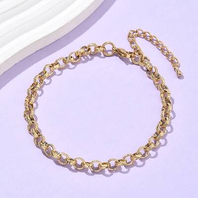 304 Stainless Steel Rolo Chain Anklets for Women