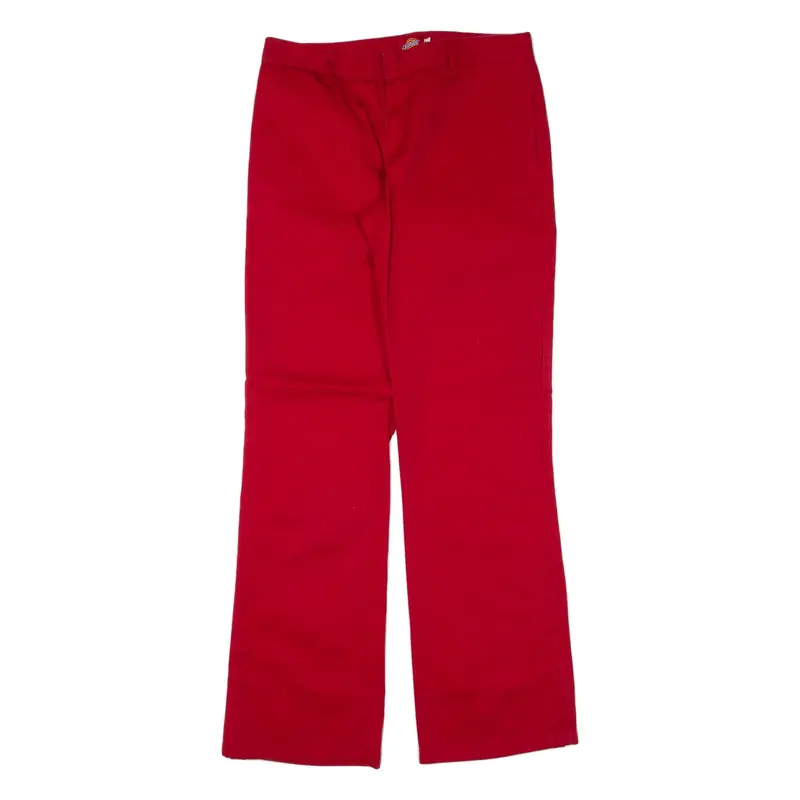 DICKIES Womens Trousers Red Regular Bootcut W30 L31