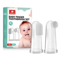 Baby Finger Toothbrush for Training Teething, Newborns Toddler Silicone Baby Toothbrush,Baby Oral Cleaner Massager,2PCS