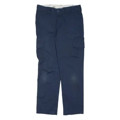 DICKIES Cargo Mens Trousers Blue Slim Straight W32 L30
