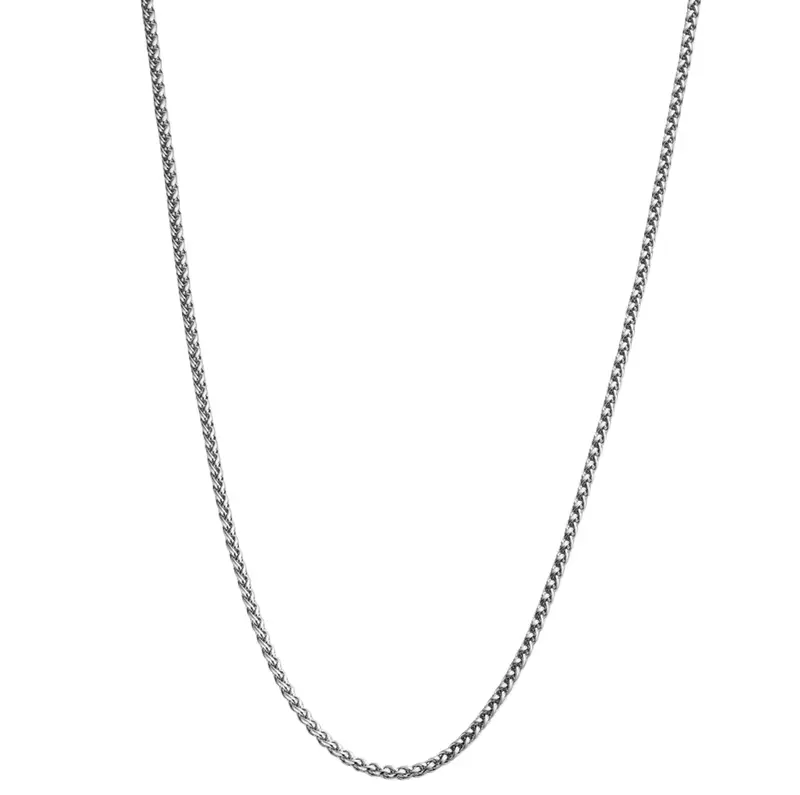 Sterling Silver Wheat Chain Necklace for Men 3mm