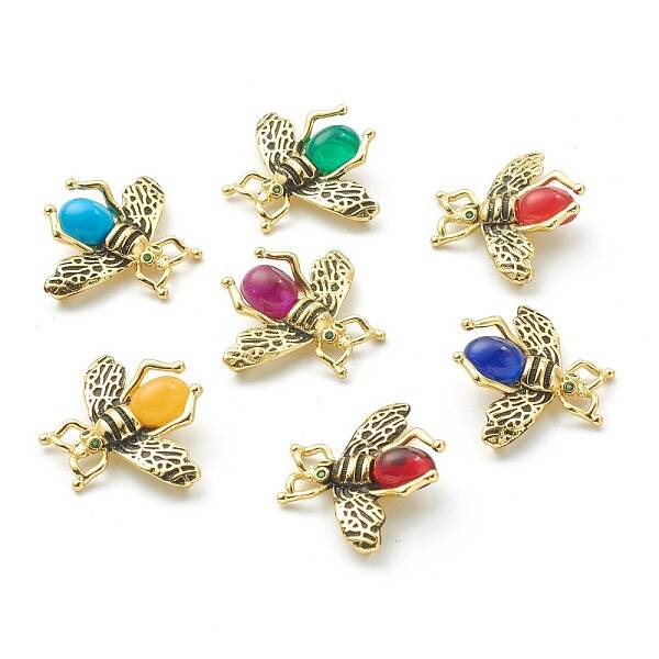 Brass Micro Pave Cubic Zirconia Links Connectors
