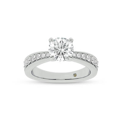 Rome Classic Pavé Set Round Lab Grown Diamond Engagement Ring | 10K White Gold 3 7/8 CT. TW.