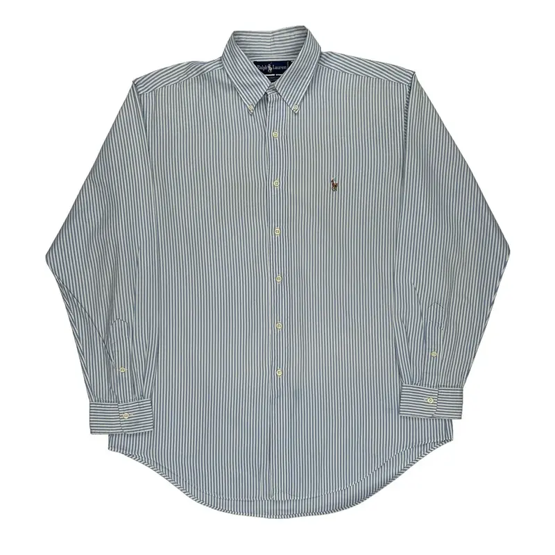 Yarmouth Ralph Lauren Striped Shirt - Large Blue Cotton