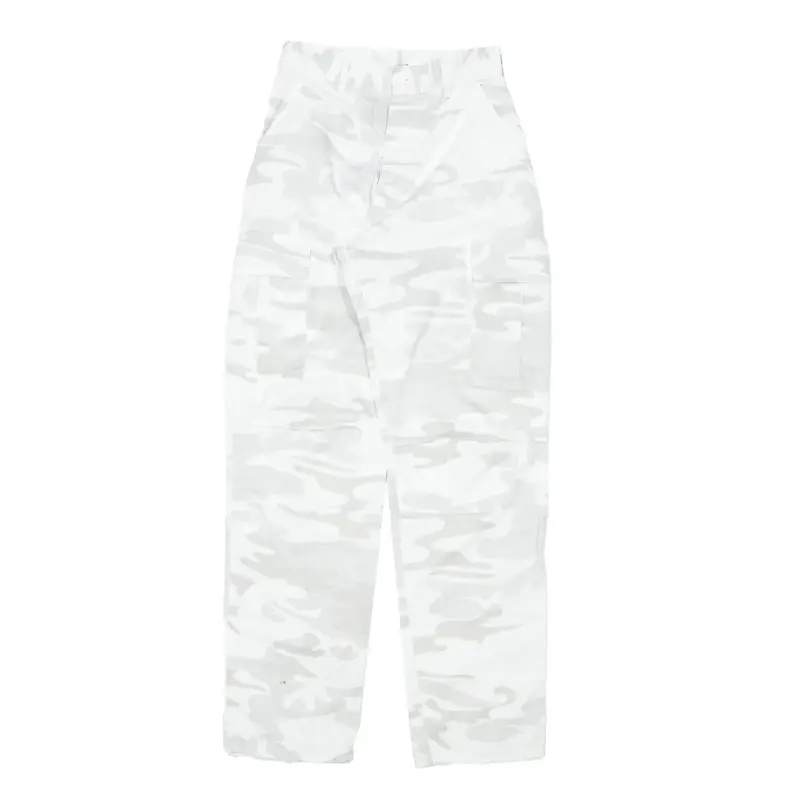 Camo cargo Chambray Trousers White Regular Straight Womens W23 L29