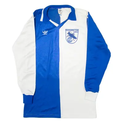 ADIDAS Club Zurich Mens Football Shirt Jersey Blue Long Sleeve Collared L