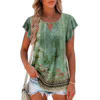 Angerella Womens Short Sleeves Button Shirts 2025 Floral Summer Tunic Tops Woman Boho Tunics Tops S-XXXL