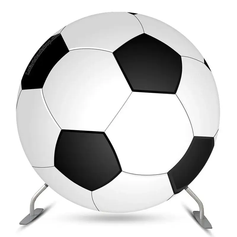 Aperturee Black And White Blasketball Round Boys Birthday Backdorp Kit | Round Party Backdrop | Round Backdrop Fabric Cover |...