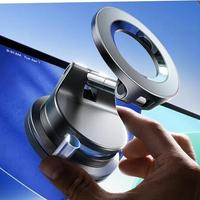 LISEN Magnetic Phone Holder, 360°Vacuum Car Phone Holder, Suction Phone Mount with One-Step Lock, Retractable, Compact & Sta...