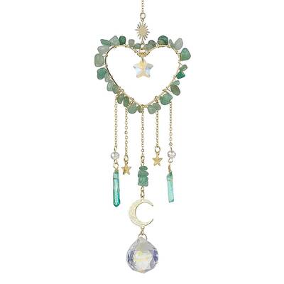 Natural Green Aventurine Chip Beads with Brass Findings Pendant Decorations