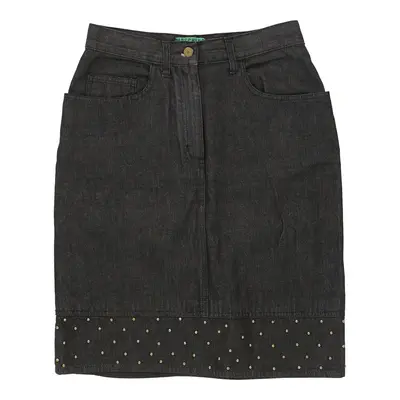 Moschino Mini Denim Skirt - 28W UK 8 Black Cotton | Size: UK 8