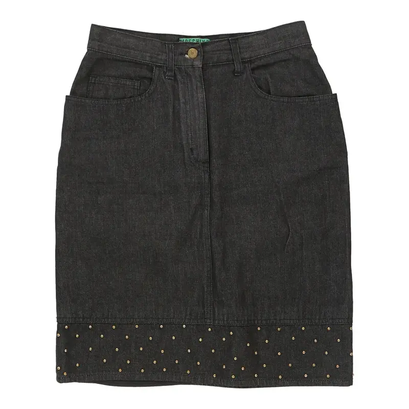 Moschino Mini Denim Skirt - 28W UK 8 Black Cotton | Size: UK 8