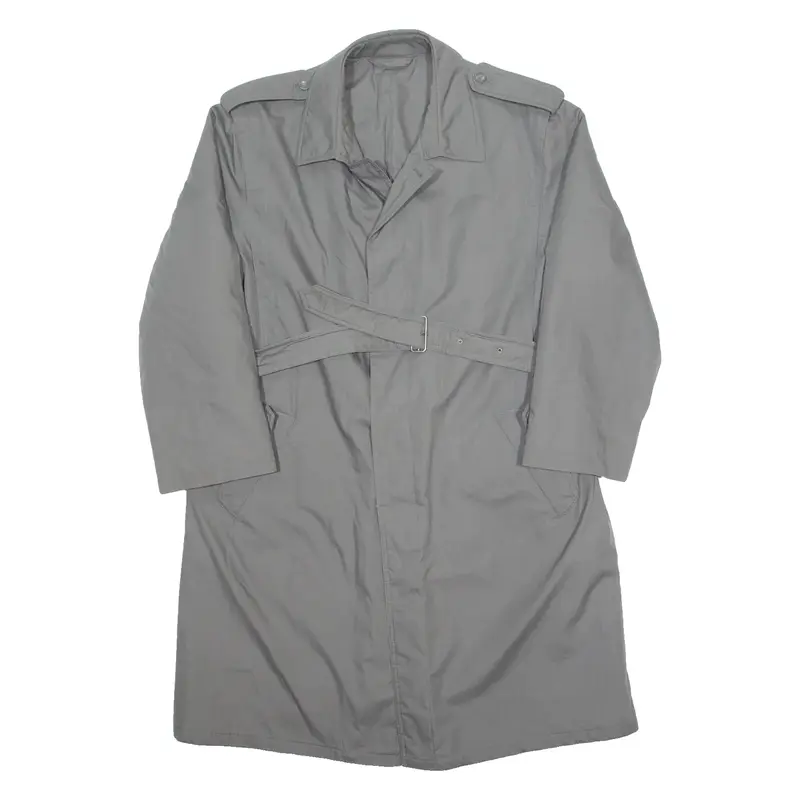 TAILOR DRESS Belted Mens Trench Coat Grey L