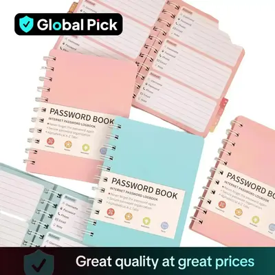 Portable Password Book, 1 Count Password Keeper Notebook with Index Sticker, Password Organizer & Office Stationery & Supplie...