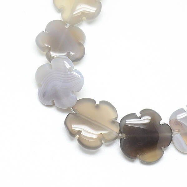 Natural Grey Agate Bead Strands