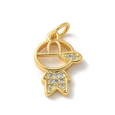 Brass Micro Pave Cubic Zirconia Pendants