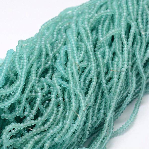 Half Rainbow Plated Faceted Rondelle Glass Bead Strands