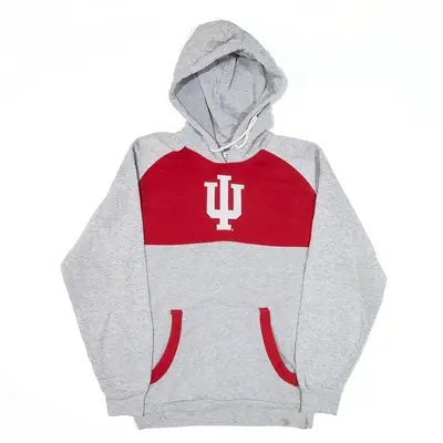 CHAMPION Indiana Hoosiers Hoodie Grey Pullover Mens S