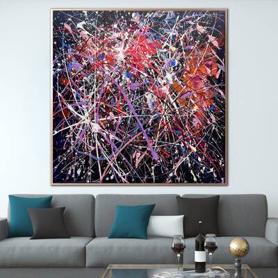 Abstract Colorful Paintings On Canvas Original Splashes Style Wall Art Modern Artwork for Room Decor | COLOR SPLASHES