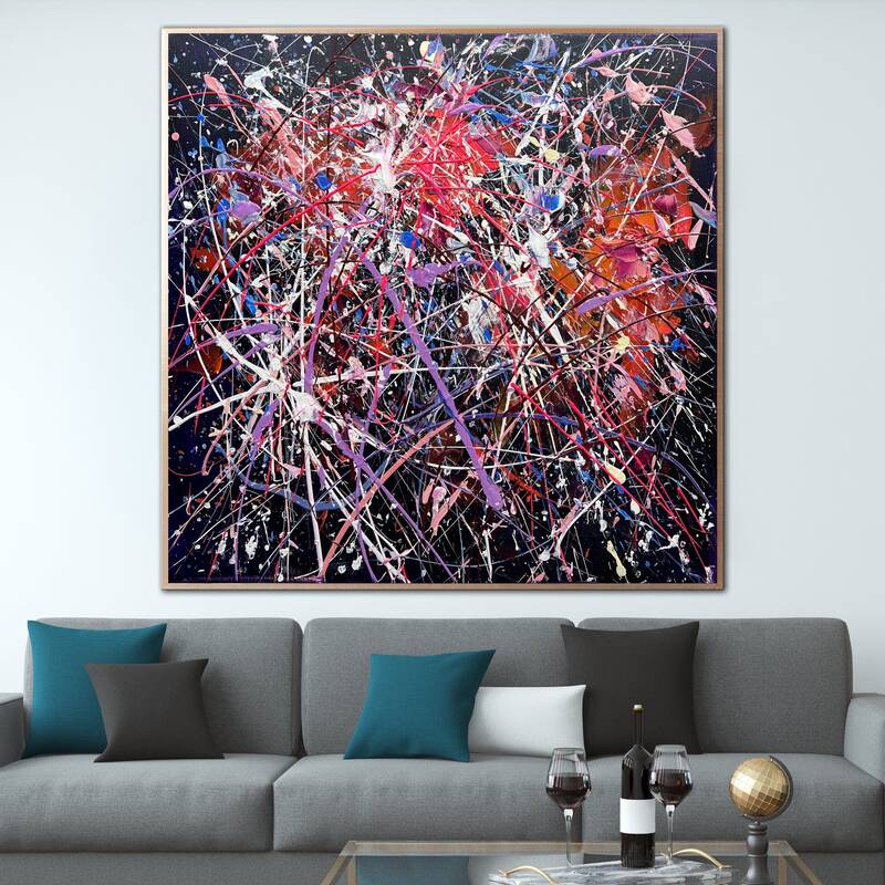 Abstract Colorful Paintings On Canvas Original Splashes Style Wall Art Modern Artwork for Room Decor | COLOR SPLASHES