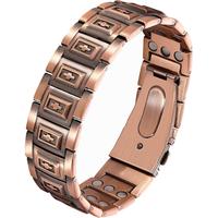 Feraco 3X Strength Copper Magnetic Cross Bracelet for Men , 99.99% Pure Copper with 3800 Gauss Magnets, Adjustable Tool,charm...