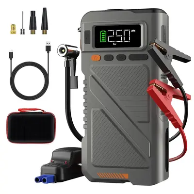 8000A Jump Starter with AirCompressor, LAFISOON Car BatteryPortable Jumper Box (AIl Gas/12LDiesel) 150PSl Tire Inflator Combo...