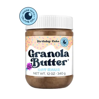 Birthday Cake Granola Butter (easy stir)- The First Ever Oat-Based Spread - with Rainbow Sprinkles