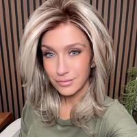 IMstyle Sabrina cool tone blonde with highlight 14inches with layer cut 13*4 free part lace front wigs K141-2183-C13X4