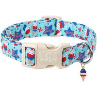 Maca Bates 4th of July Dog Collar – Adjustable Soft Patriotic Collar with Safety Buckle, American Flag Design for Small to ...