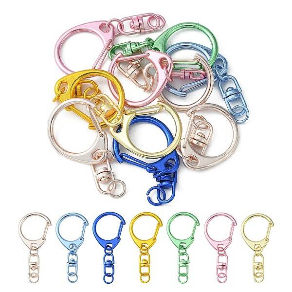 10Pcs Spray Painted Alloy Swivel Snap Hook