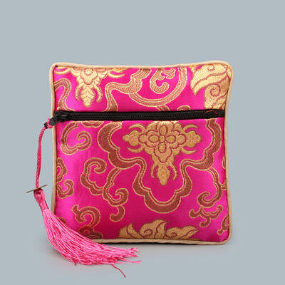 Chinese Style Square Cloth Zipper Pouches