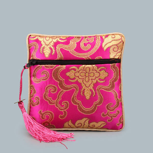 Chinese Style Square Cloth Zipper Pouches