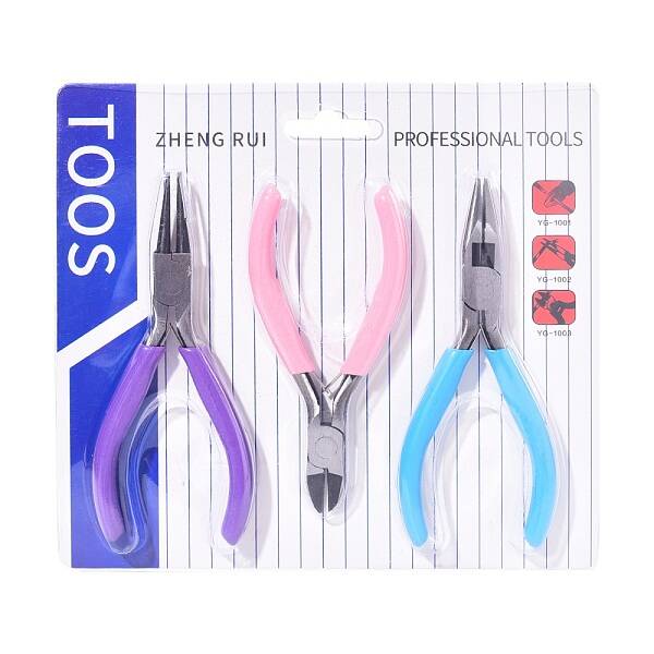 Tri-color Polished Pliers Set