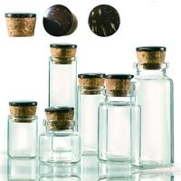 Mini Glass Food Storage Jar with Cork Stopper, 12pcs/6 Counts Clear Glass Bottle, Portable Storage Jar for Crafts, Projects, ...