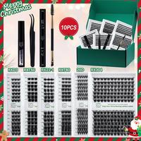 Eyelash Extensions Kit, 10pcs/set Mixed Length & Styles Individual False Eyelashes with Tools, Eye Makeup Enhancement Tool fo...