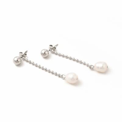 304 Stainless Steel Ball Chain Stud Earrings